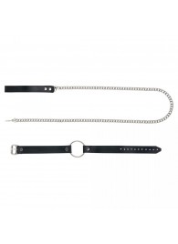 Черный поводок и чокер с кольцом Rada - Rebelts - купить с доставкой в Вологде