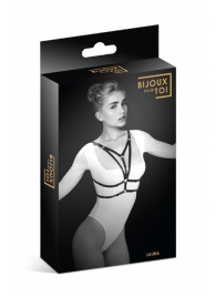 Черная упряжь на грудь Laura - Bijoux Pour Toi - купить с доставкой в Вологде