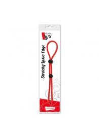 Красное лассо на пенис с двумя бусинами STRETCHY LASSO CAGE - Dream Toys - в Вологде купить с доставкой