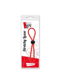 Красное эрекционное лассо с одной бусиной-утяжкой STRETCHY THIN LASSO - Dream Toys - в Вологде купить с доставкой