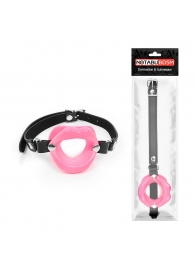 Розовый кляп-губки на черном ремешке - Notabu - купить с доставкой в Вологде