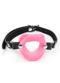 Розовый кляп-губки на черном ремешке - Notabu - купить с доставкой в Вологде