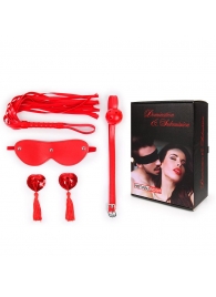 Пикантный набор БДСМ из 4 предметов в красном цвете - Notabu - купить с доставкой в Вологде