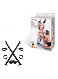 Чёрный набор для фиксации у двери - Lux Fetish - купить с доставкой в Вологде