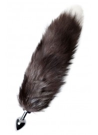 Серебристая металлическая анальная втулка с хвостом чернобурой лисы - размер S - ToyFa - купить с доставкой в Вологде
