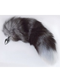 Серебристая анальная пробка с пушистым хвостом - Sitabella - купить с доставкой в Вологде