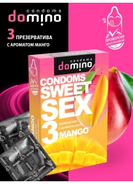 Презервативы для орального секса DOMINO Sweet Sex с ароматом манго - 3 шт. - Domino - купить с доставкой в Вологде