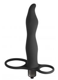 Черная вибронасадка для двойного проникновения Flirtini - 15,9 см. - Lola Games - купить с доставкой в Вологде