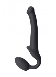 Черный безремневой страпон Silicone Bendable Strap-On S - Strap-on-me - купить с доставкой в Вологде