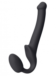 Черный безремневой страпон Silicone Bendable Strap-On S - Strap-on-me - купить с доставкой в Вологде