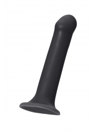 Черный фаллос на присоске Silicone Bendable Dildo L - 19 см. - Strap-on-me - купить с доставкой в Вологде