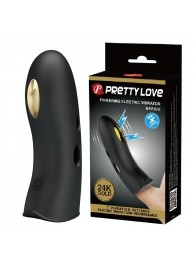 Черная вибронасадка на палец с электростимуляцией Marico - Baile - купить с доставкой в Вологде