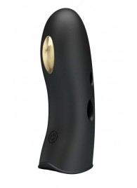 Черная вибронасадка на палец с электростимуляцией Marico - Baile - купить с доставкой в Вологде