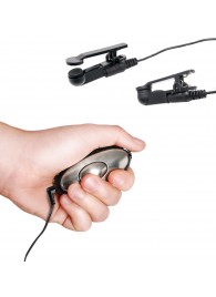 Черные электрические зажимы для сосков Shock Therapy Nipple Clamps - Pipedream - купить с доставкой в Вологде