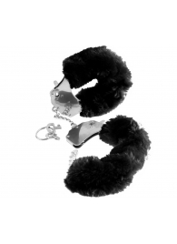 Металлические наручники Furry Love Cuffs с черным мехом - Pipedream - купить с доставкой в Вологде