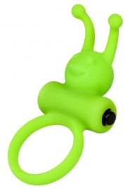 Зеленое эрекционное виброкольцо на пенис Cock Ring - A-toys - в Вологде купить с доставкой
