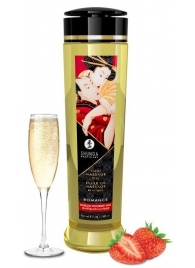 Массажное масло с ароматом клубники и шампанского Romance - 240 мл. - Shunga - купить с доставкой в Вологде
