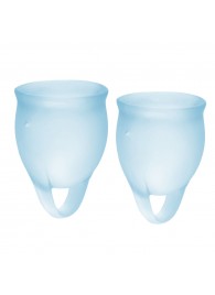 Набор голубых менструальных чаш Feel confident Menstrual Cup - Satisfyer - купить с доставкой в Вологде