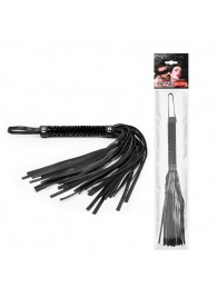 Черная гладкая плеть-флоггер с ручкой - 40 см. - Notabu - купить с доставкой в Вологде
