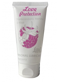 Лубрикант на водной основе с ароматом малины Love Protection Raspberry - 50 мл. - Lola Games - купить с доставкой в Вологде