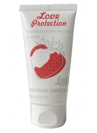 Лубрикант на водной основе с ароматом малины Love Protection Strawberry - 50 мл. - Lola Games - купить с доставкой в Вологде