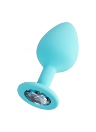 Мятная анальная втулка Brilliant с прозрачным кристаллом - 8 см. - ToyFa - купить с доставкой в Вологде