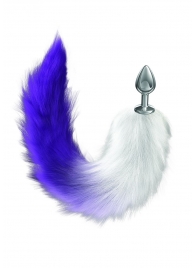 Серебристая анальная пробка с фиолетовым хвостом Galaxy - Lola Games - купить с доставкой в Вологде