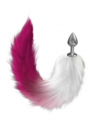 Серебристая анальная пробка с розовым хвостом Starlit - Lola Games - купить с доставкой в Вологде