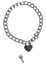 Серебристый ошейник Embrace с ключиком - Lola Games - купить с доставкой в Вологде