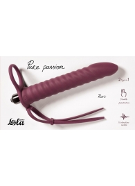 Бордовая вибронасадка для двойного проникновения Rori - 17 см. - Lola Games - купить с доставкой в Вологде