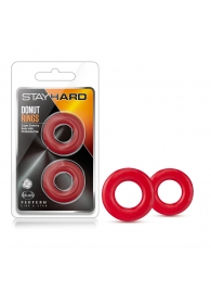 Набор из 2 красных эрекционных колец Stay Hard Donut Rings - Blush Novelties - в Вологде купить с доставкой
