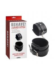 Черные оковы на ноги Obey Me Leather Ankle Cuffs - Chisa - купить с доставкой в Вологде