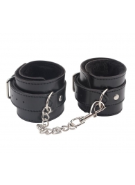 Черные оковы на ноги Obey Me Leather Ankle Cuffs - Chisa - купить с доставкой в Вологде