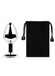 Серебристая анальная пробка с прозрачным стразом - 7,2 см. - Anal Jewelry Plug - купить с доставкой в Вологде