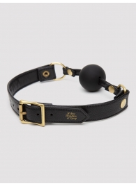 Черный кляп-шар Bound to You Faux Leather Ball Gag - Fifty Shades of Grey - купить с доставкой в Вологде