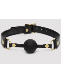 Черный кляп-шар Bound to You Faux Leather Ball Gag - Fifty Shades of Grey - купить с доставкой в Вологде