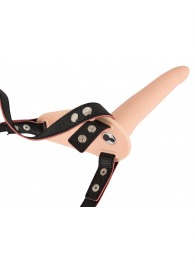 Телесный поясной страпон с вибрацией Vibrating Strap-On - 15,7 см. - Orion - купить с доставкой в Вологде