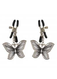 Зажимы на соски с бабочками Butterfly Nipple Clamps - Pipedream - купить с доставкой в Вологде
