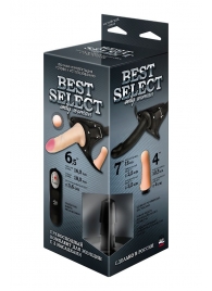 Черный женский пояс BEST SELECT с 3 насадками и вибрацией - LOVETOY (А-Полимер) - купить с доставкой в Вологде