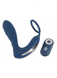 Синий вибростимулятор простаты с кольцом - 14,5 см. - Orion - в Вологде купить с доставкой