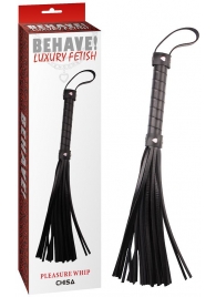 Черная многохвостая плеть Pleasure Whip - 46 см. - Chisa - купить с доставкой в Вологде