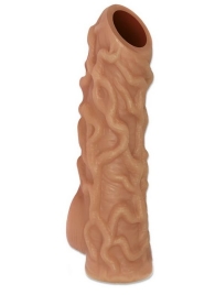 Телесная насадка с венками и открытой головкой Nude Sleeve L - 14 см. - KOKOS - в Вологде купить с доставкой