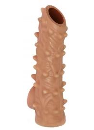 Телесная насадка с шипами и открытой головкой Nude Sleeve L - 14 см. - KOKOS - в Вологде купить с доставкой