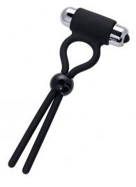 Черное эрекционное лассо Ect с виброэлементом - A-toys - в Вологде купить с доставкой