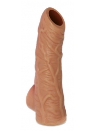 Телесная открытая насадка-реалистик с подхватом мошонки Nude Sleeve S - 10 см. - KOKOS - в Вологде купить с доставкой