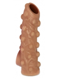 Телесная насадка с бугорками и открытой головкой Nude Sleeve S - 10 см. - KOKOS - в Вологде купить с доставкой