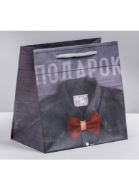 Ламинированный квадратный пакет «Мужской стиль» - 14 х 14 х 9 см. - Сима-Ленд - купить с доставкой в Вологде