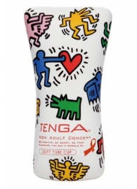 Мастурбатор-туба Keith Haring Soft Tube CUP - Tenga - в Вологде купить с доставкой