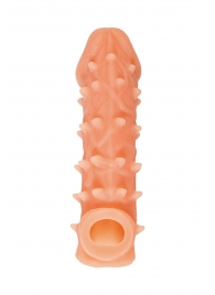 Телесная закрытая насадка с пупырышками Cock Sleeve Size M - 15,6 см. - KOKOS - в Вологде купить с доставкой