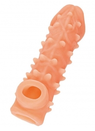 Телесная закрытая насадка с пупырышками Cock Sleeve Size L - 17,6 см. - KOKOS - в Вологде купить с доставкой